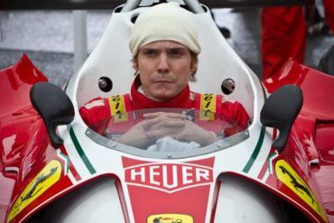 Daniel Brülh caracterizado como Niki Lauda