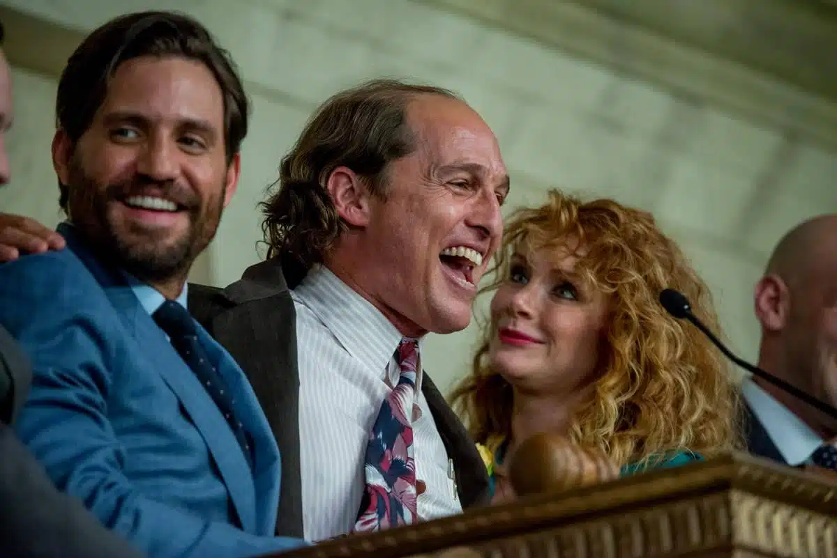 De izquierda a derecha Edgar Ramirez, Mathey MacConaughey y Bryce Dallas Howard