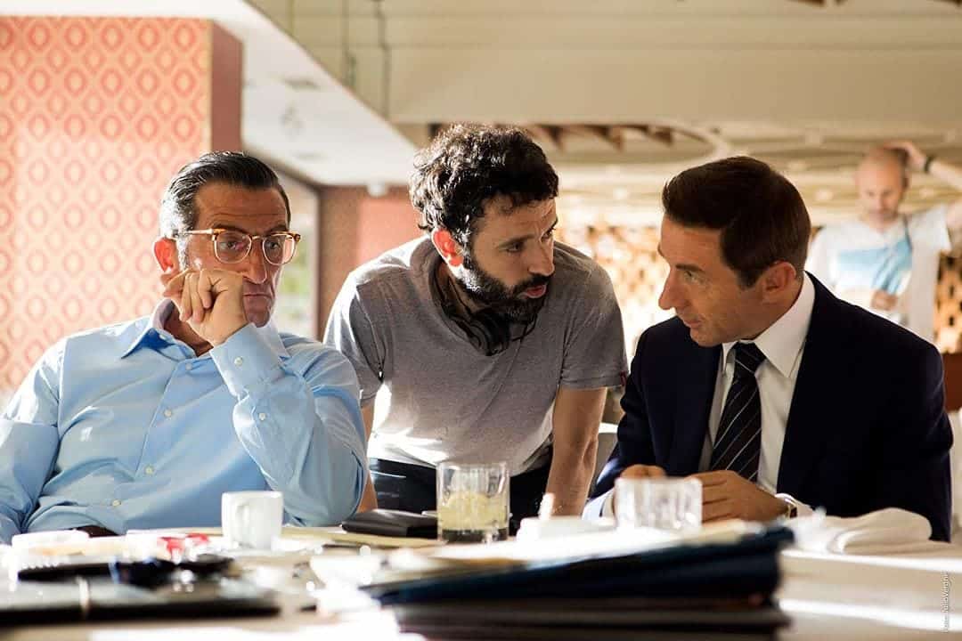 Antonio de la Torre, Luis Zahera, y Rodrigo Sorogoyen en el rodaje