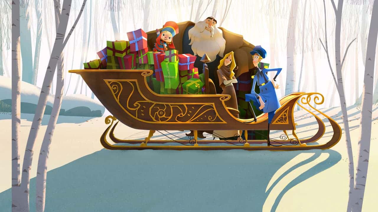 Papá Noel, o Klaus, repartiendo los regalos