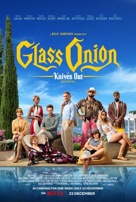 Cartel de la película Puñales por la espalda 2 El misterio de Glass Onion (Netflix)