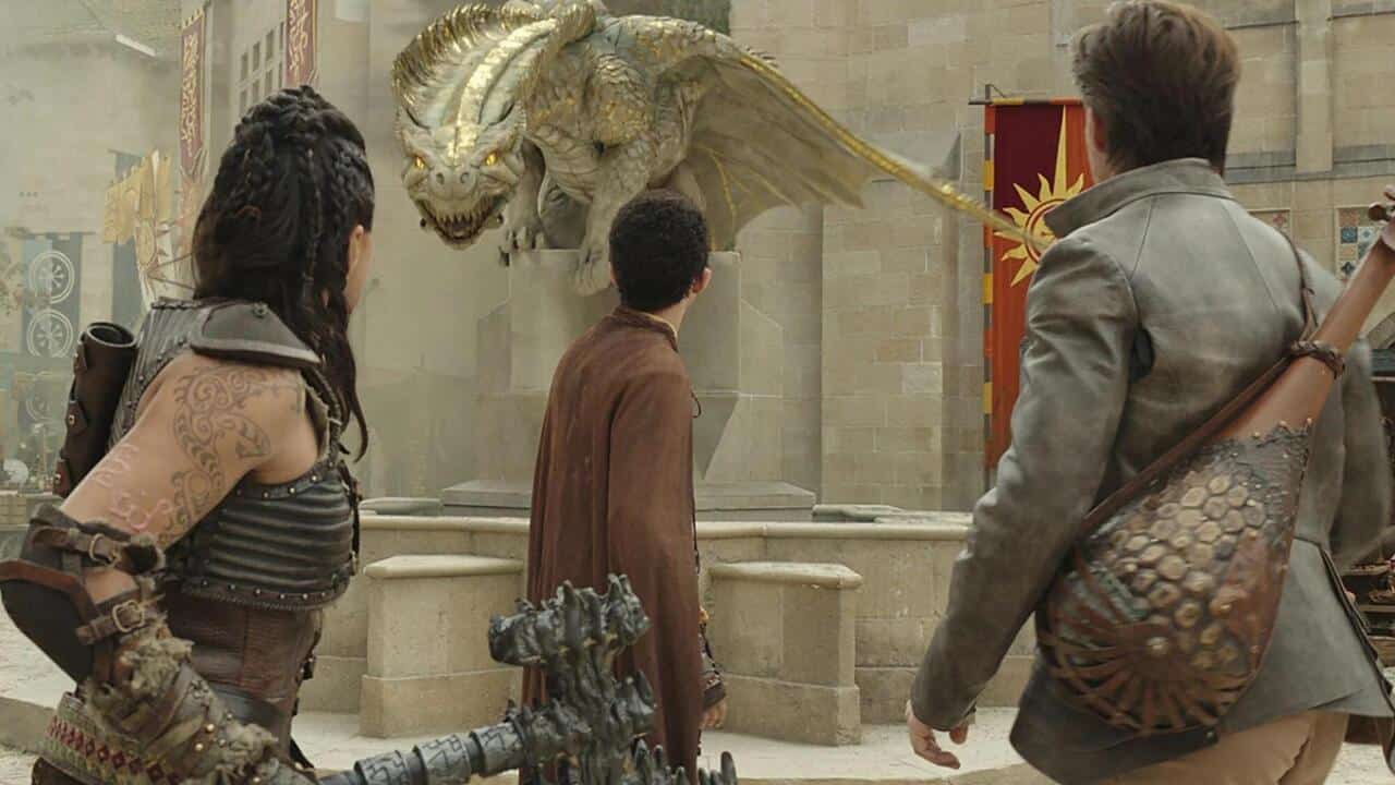 Una escena con dragones de la película