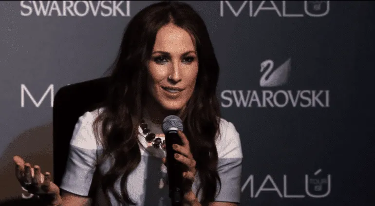 Imagen de Malú durante la presentación de 'Tour Sí'
