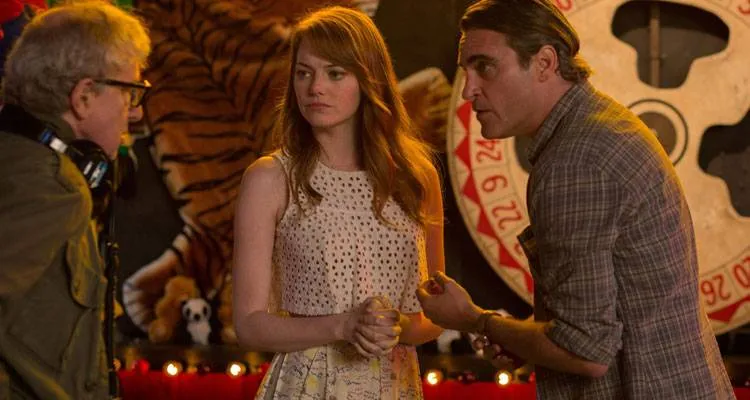 Emma Stone y Joaquin Phoenix durante el rodaje de 'Irracional man' (2015) con Woody Allen