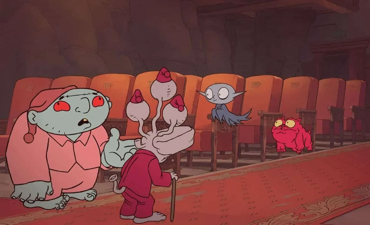 En el cine viendo una de terror