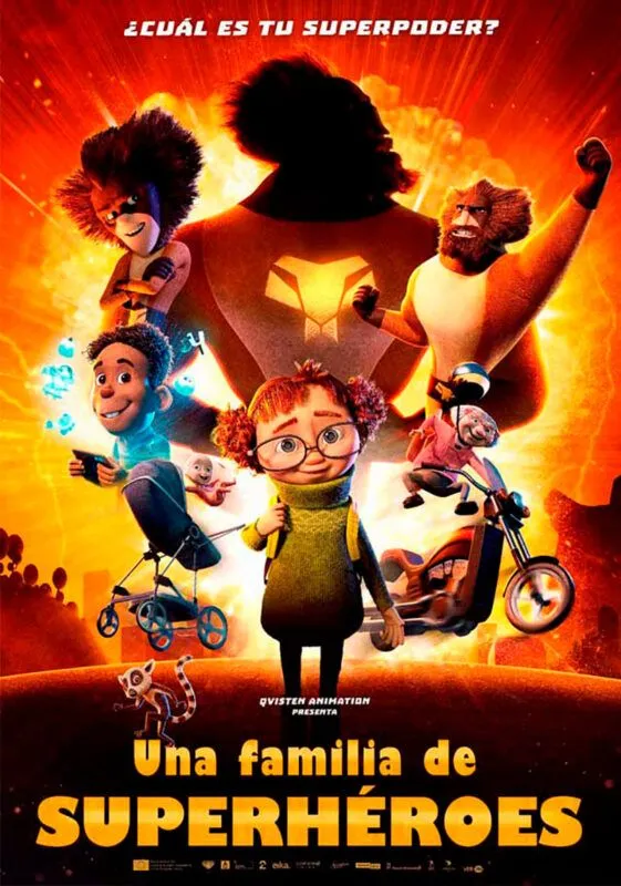 Cartel de la película de animación Una familia de superhéroes (2023)