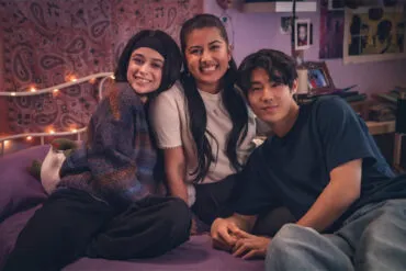 Foto de la visita de Ariana Godoy al rodaje de Sigue Mi voz